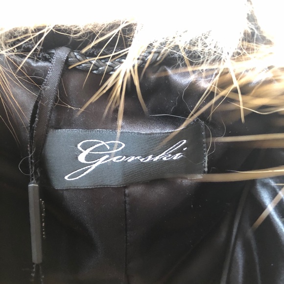 Gorski Fox Fur Belted Parker w/Hood, Sz Large - Picture 3 of 13